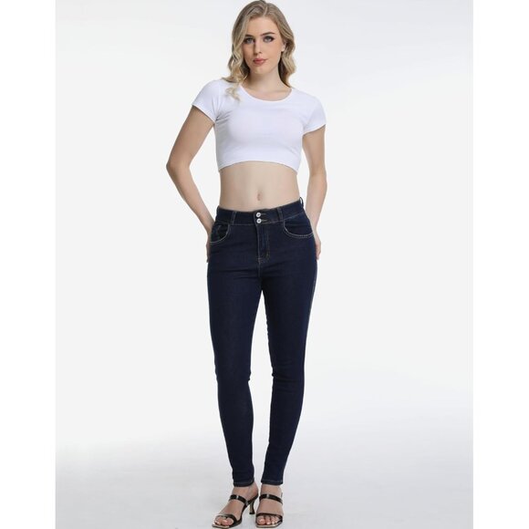 Women’s High Waisted Skinny Jeans Stretch Denim Flattering Fit Stylish - Picture 4 of 8
